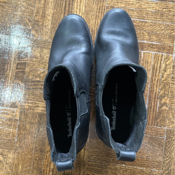 Women's timberland black ankle booties platforms 9.5 - Picture 4 of 6
